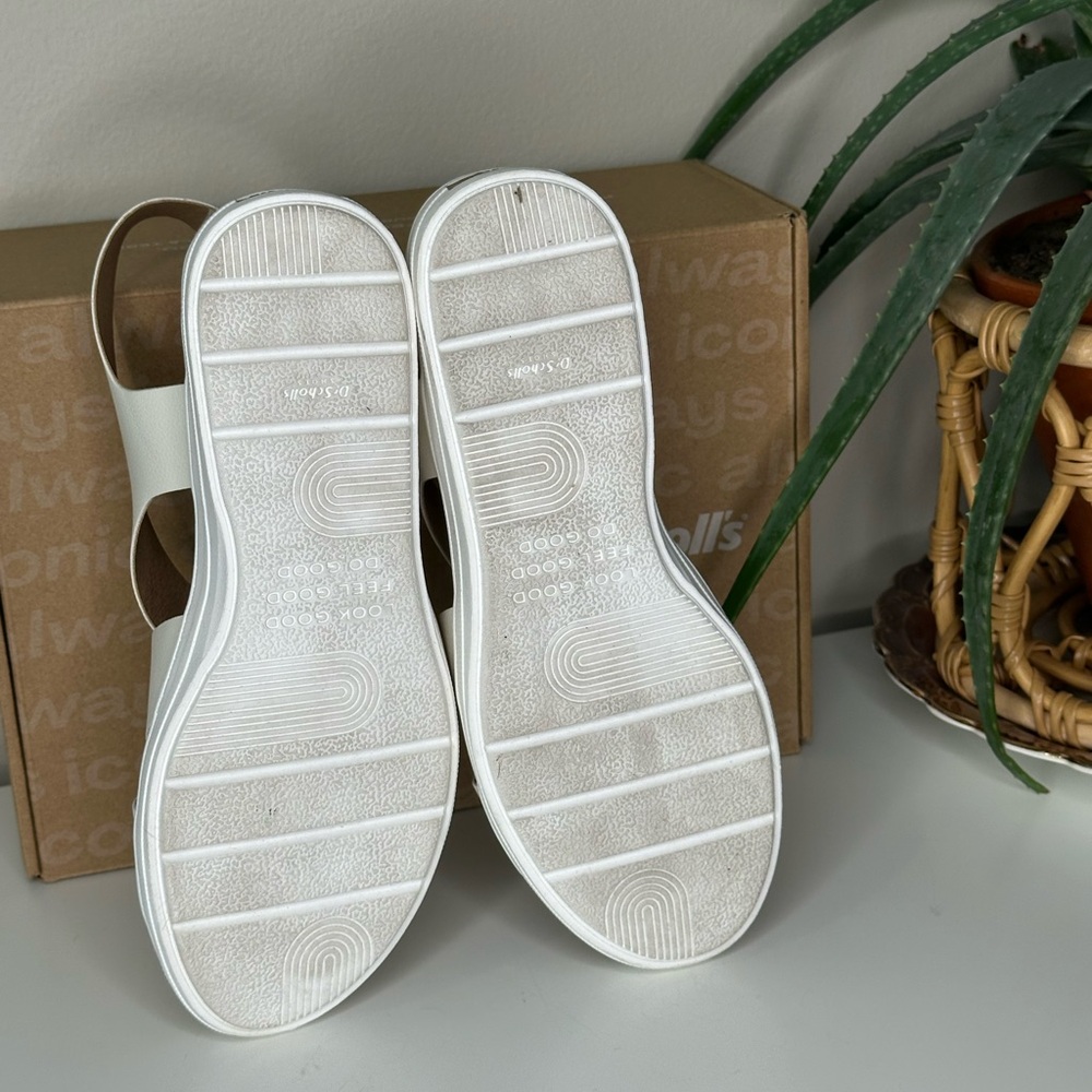 Dr. Scholl’s TIME OFF SEA White Platform Sandals 7.5 | Comfort Criss Cross Strap - Picture 8 of 13